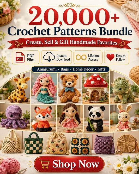 20,000+ Crochet Patterns Bundle (PDF) , Instant Digital Download .